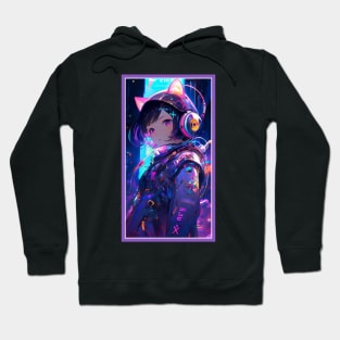 Anime Cute Cat Girl | Sci-Fi Manga Girl Anime Art Hoodie